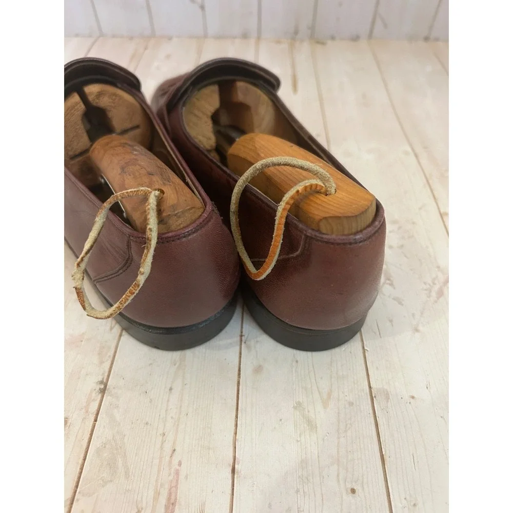 Vintage Bally Hardy  Burgundy Leather Tassle Loafers Dress Shoes Men's Sz 7.5D